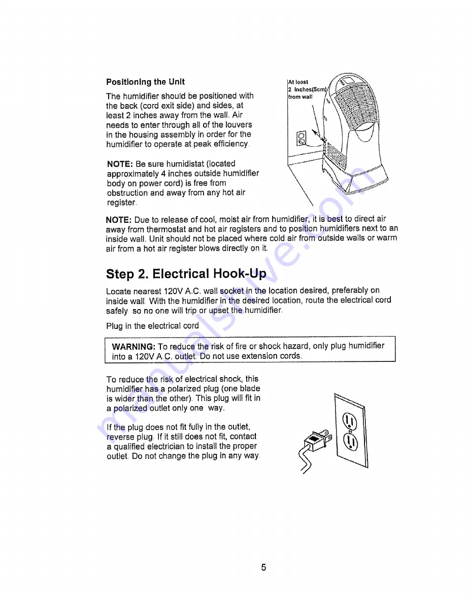 Kenmore 1700 - 6 Gallon Humidifier Use And Care Manual Download Page 5