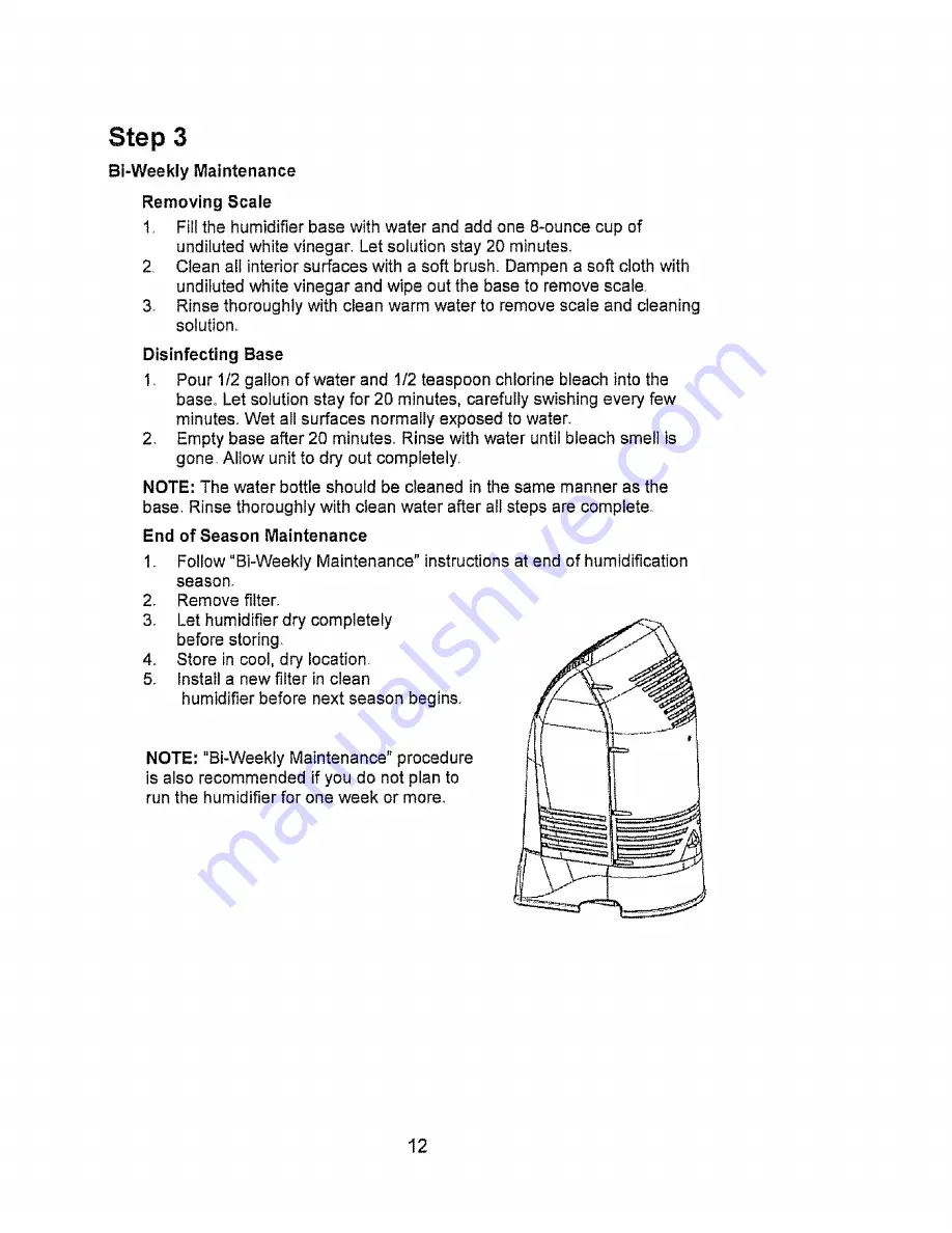 Kenmore 1700 - 6 Gallon Humidifier Скачать руководство пользователя страница 12