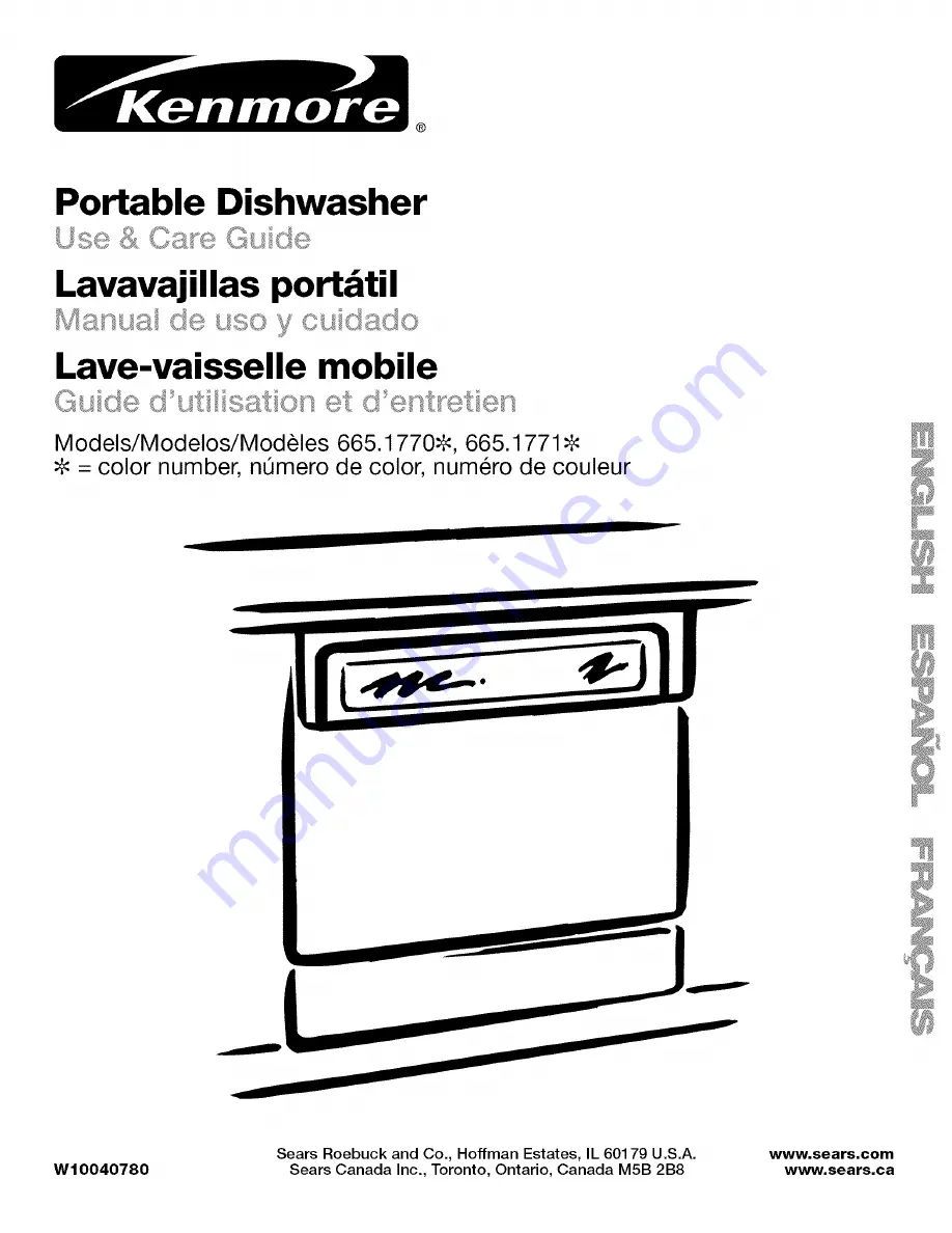 Kenmore 1771 Use & Care Manual Download Page 1