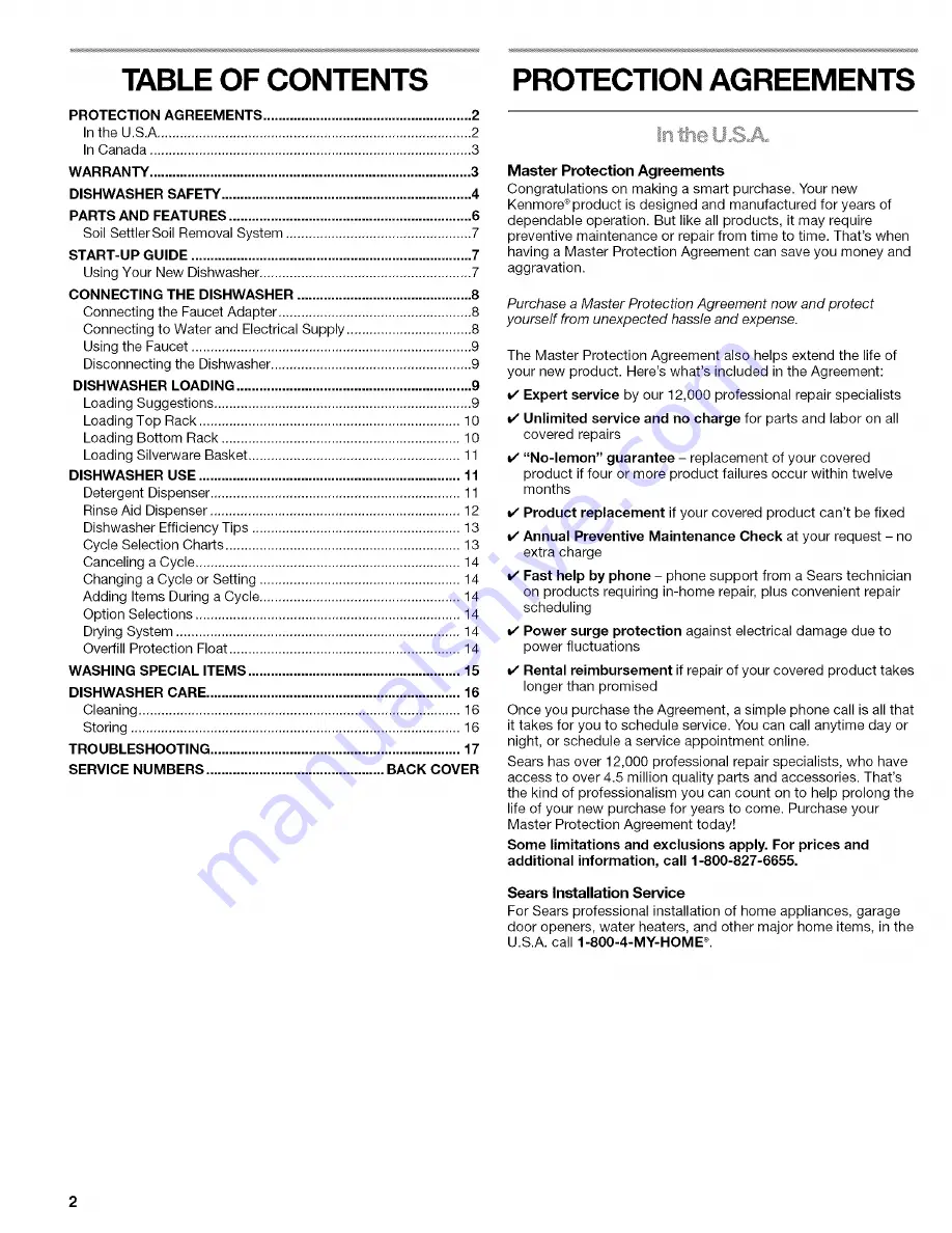 Kenmore 1771 Use & Care Manual Download Page 2