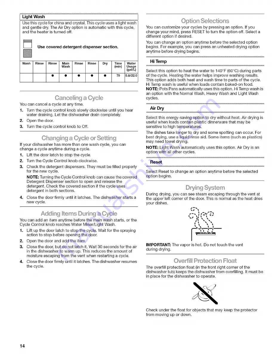 Kenmore 1771 Use & Care Manual Download Page 14