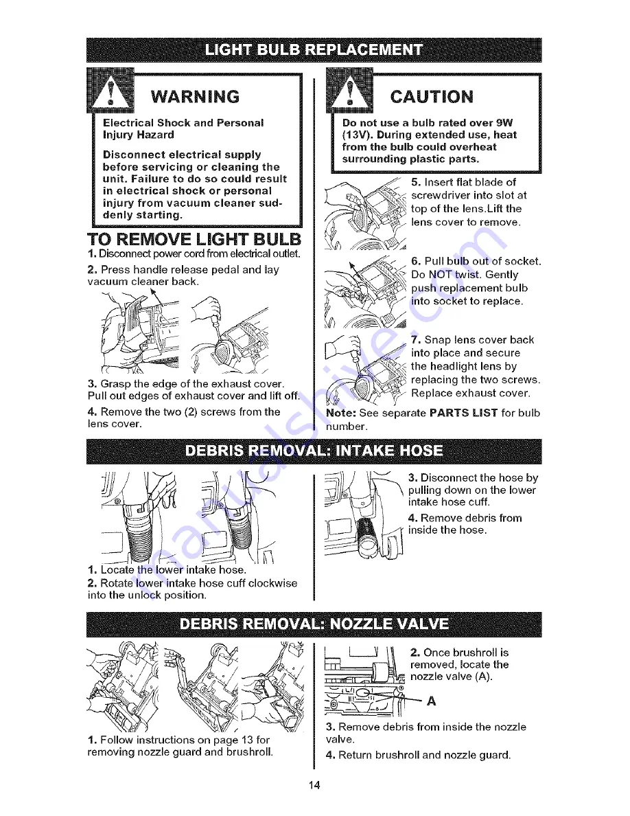 Kenmore 216.31705 Owner'S Manual Download Page 14