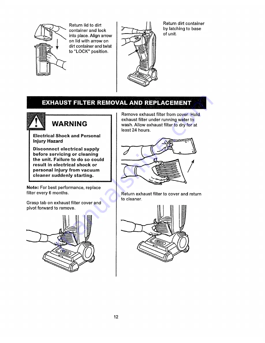 Kenmore 216.37000 Owner'S Manual Download Page 12