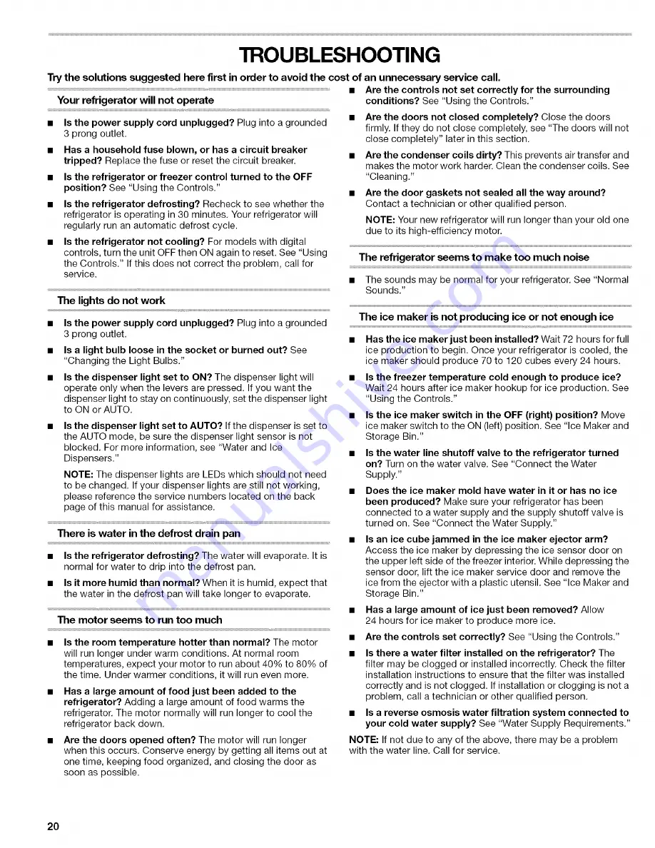 Kenmore 2305761A User Manual Download Page 20