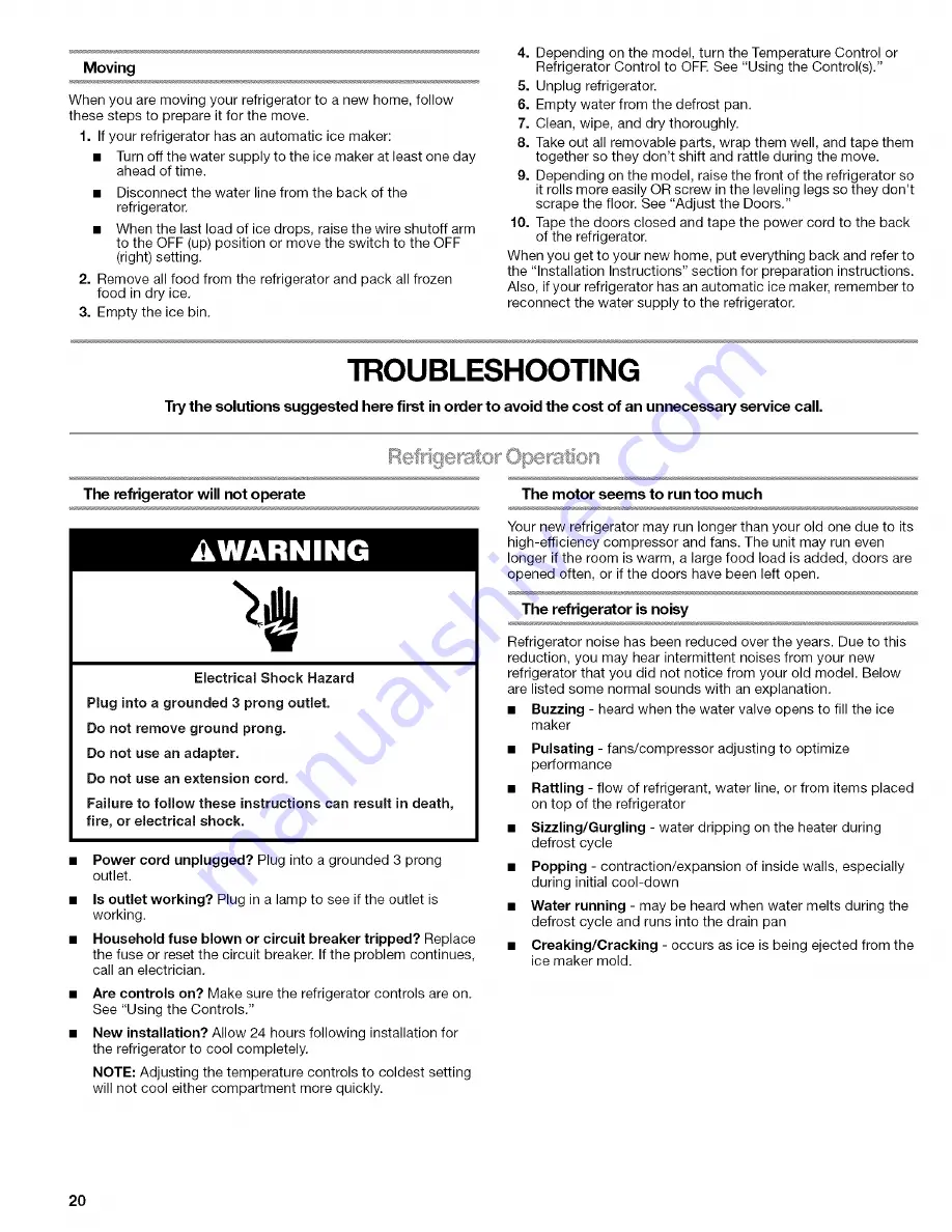 Kenmore 2315481 Use & Care Manual Download Page 20