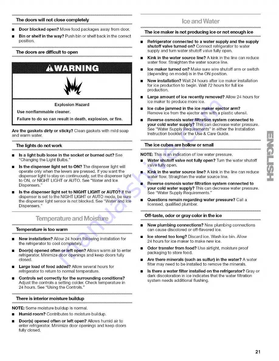 Kenmore 2315481 Use & Care Manual Download Page 21