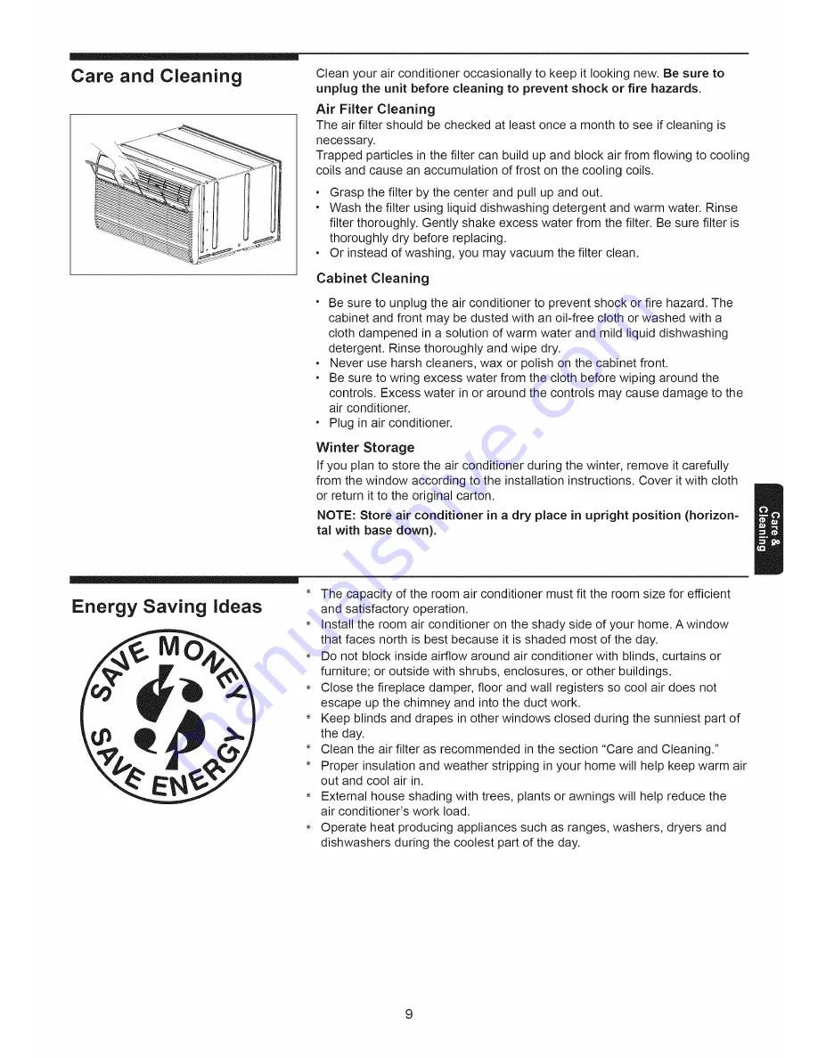 Kenmore 253.70085 Use & Care Manual Download Page 9