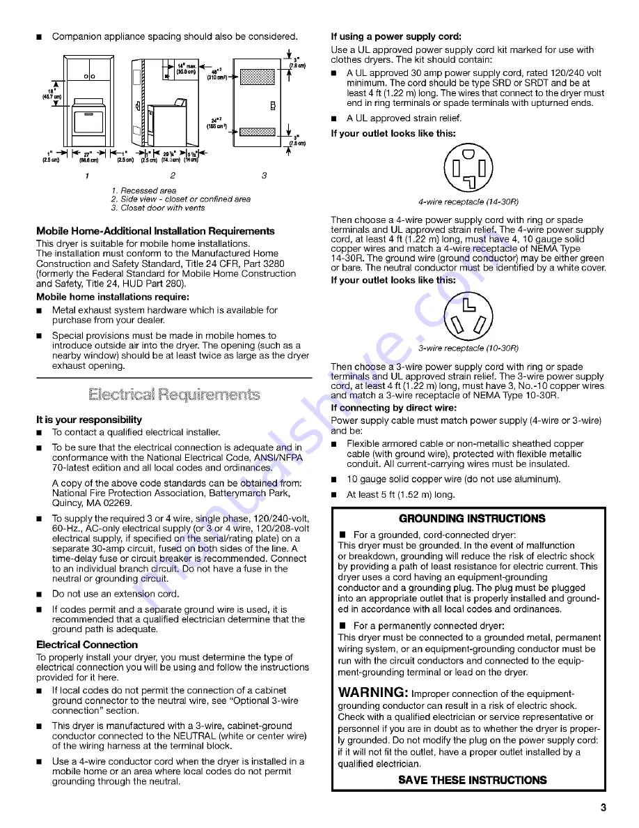 Kenmore 27 IN. (69 CM) Installation Instructions Manual Download Page 3