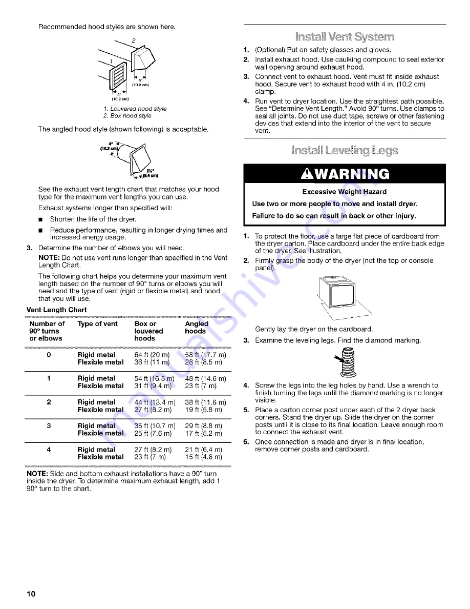 Kenmore 27 IN. (69 CM) Installation Instructions Manual Download Page 10