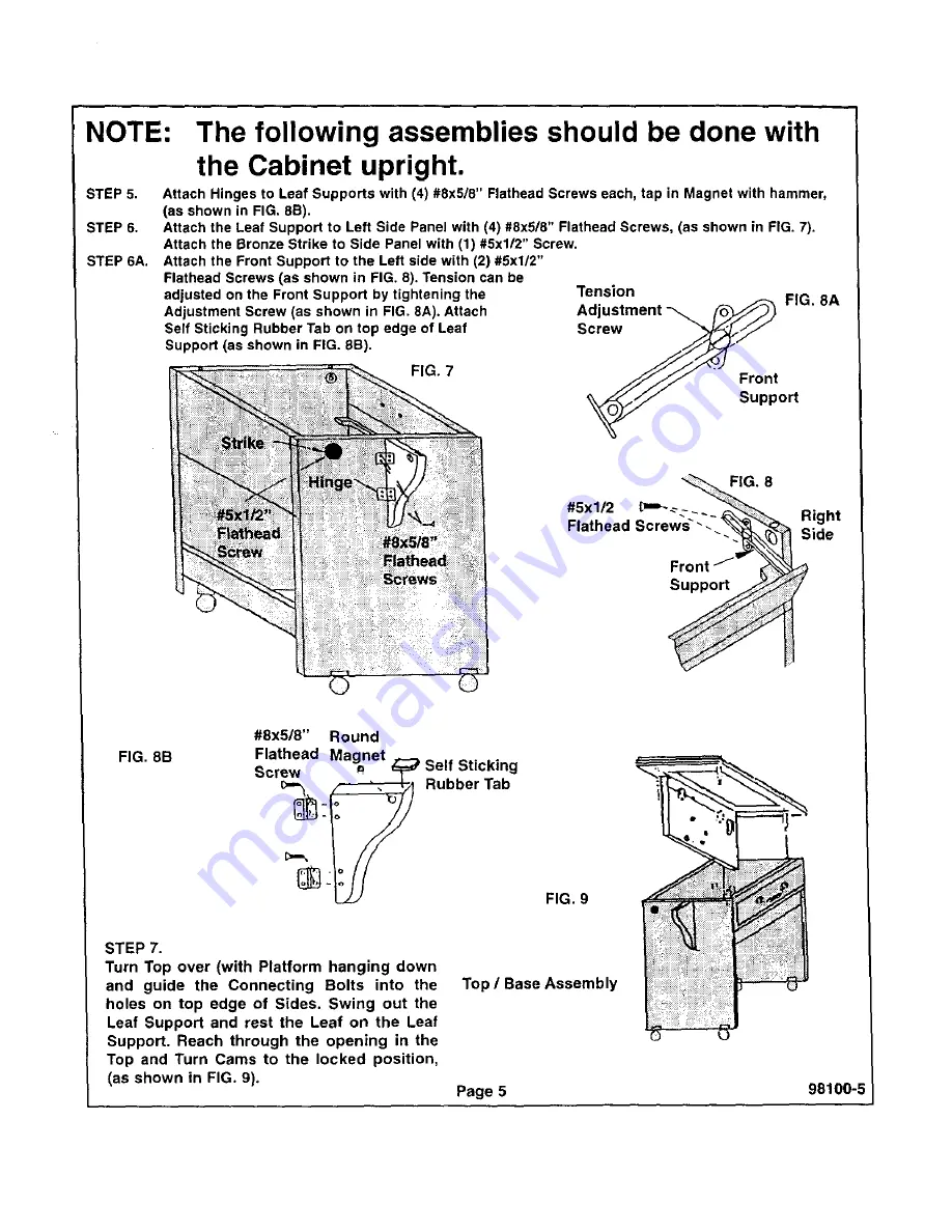 Kenmore 272.98100.491 Sewing machine cabinet Owner'S Manual Download Page 6