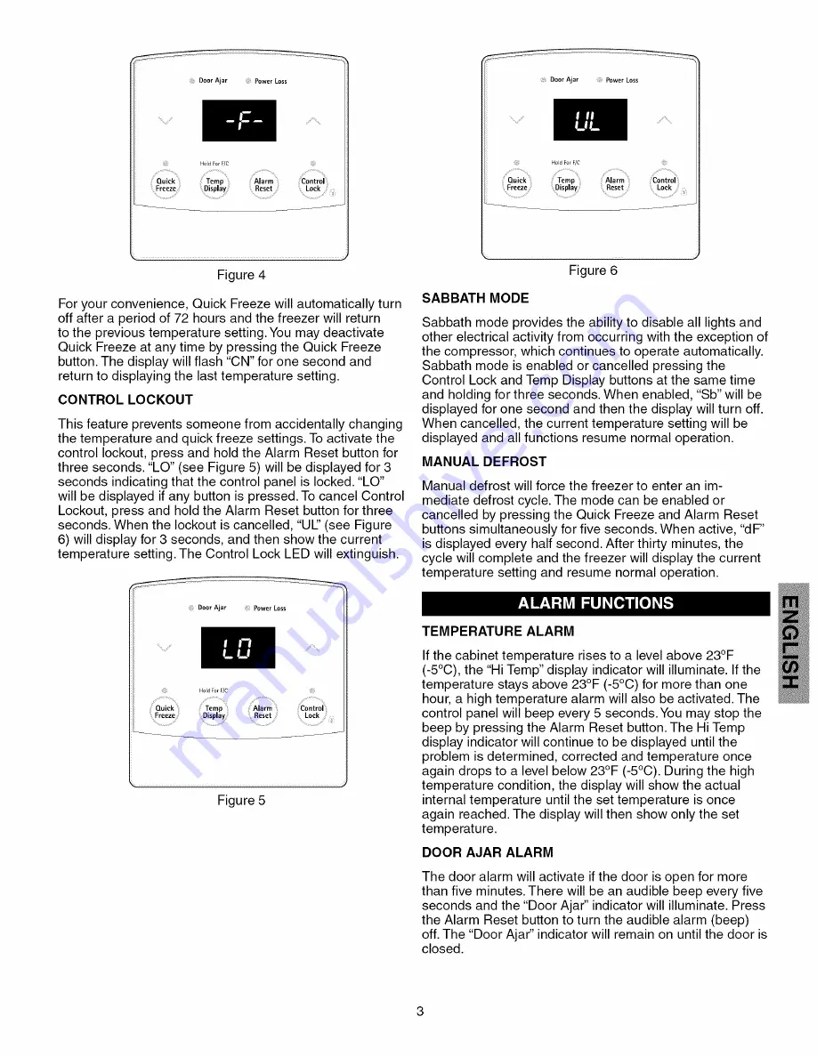 Kenmore 2845 - 13.7 cu. Ft. Upright Freezer Control Manual Download Page 3