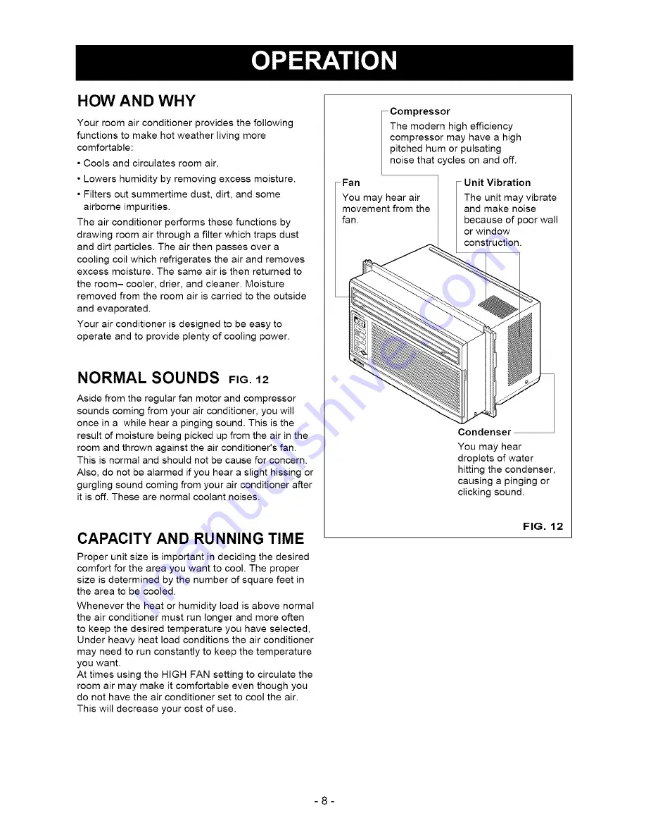 Kenmore 300 BTU Single Room Air Conditioner Owner'S Manual Download Page 8