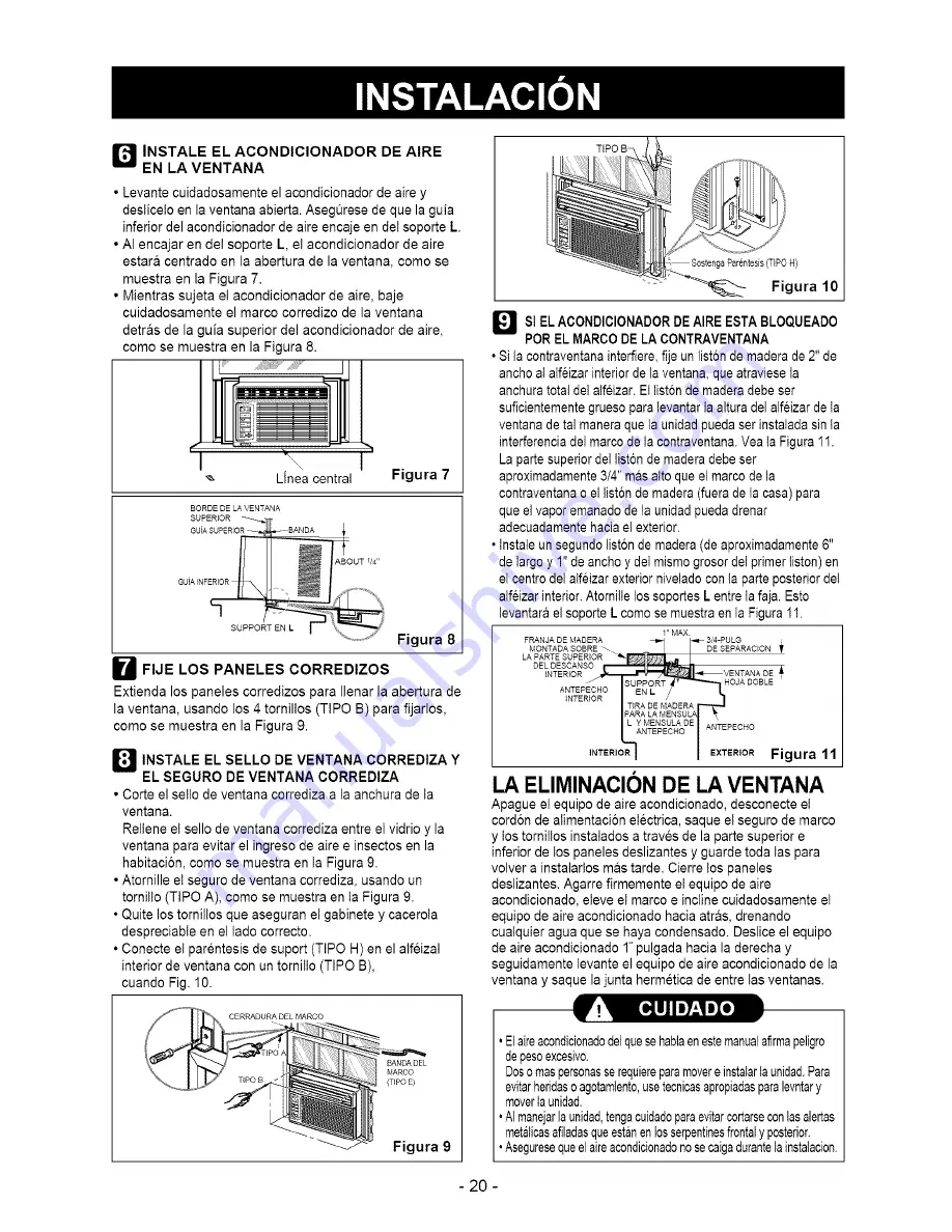 Kenmore 300 BTU Single Room Air Conditioner Owner'S Manual Download Page 20