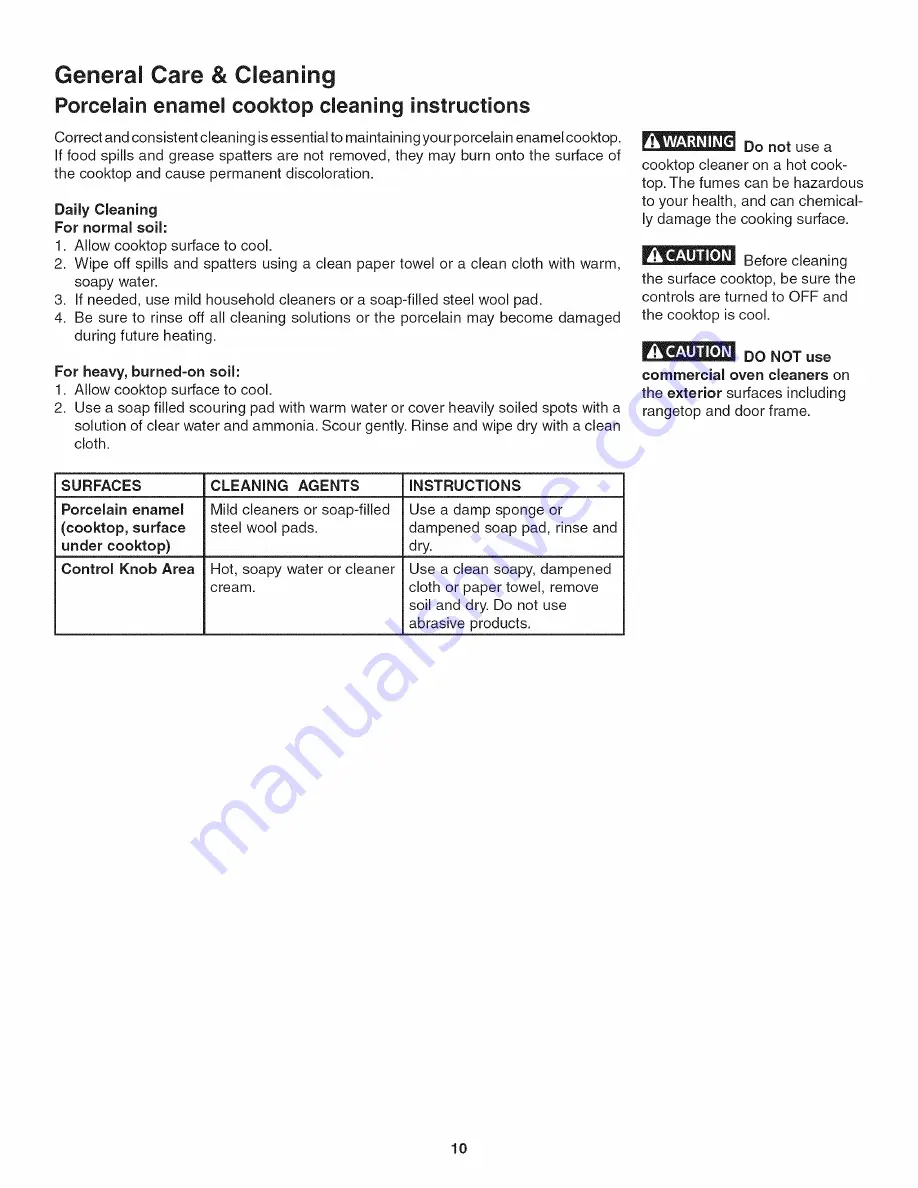 Kenmore 3240 - 30 in. Gas Cooktop Use And Care Manual Download Page 10