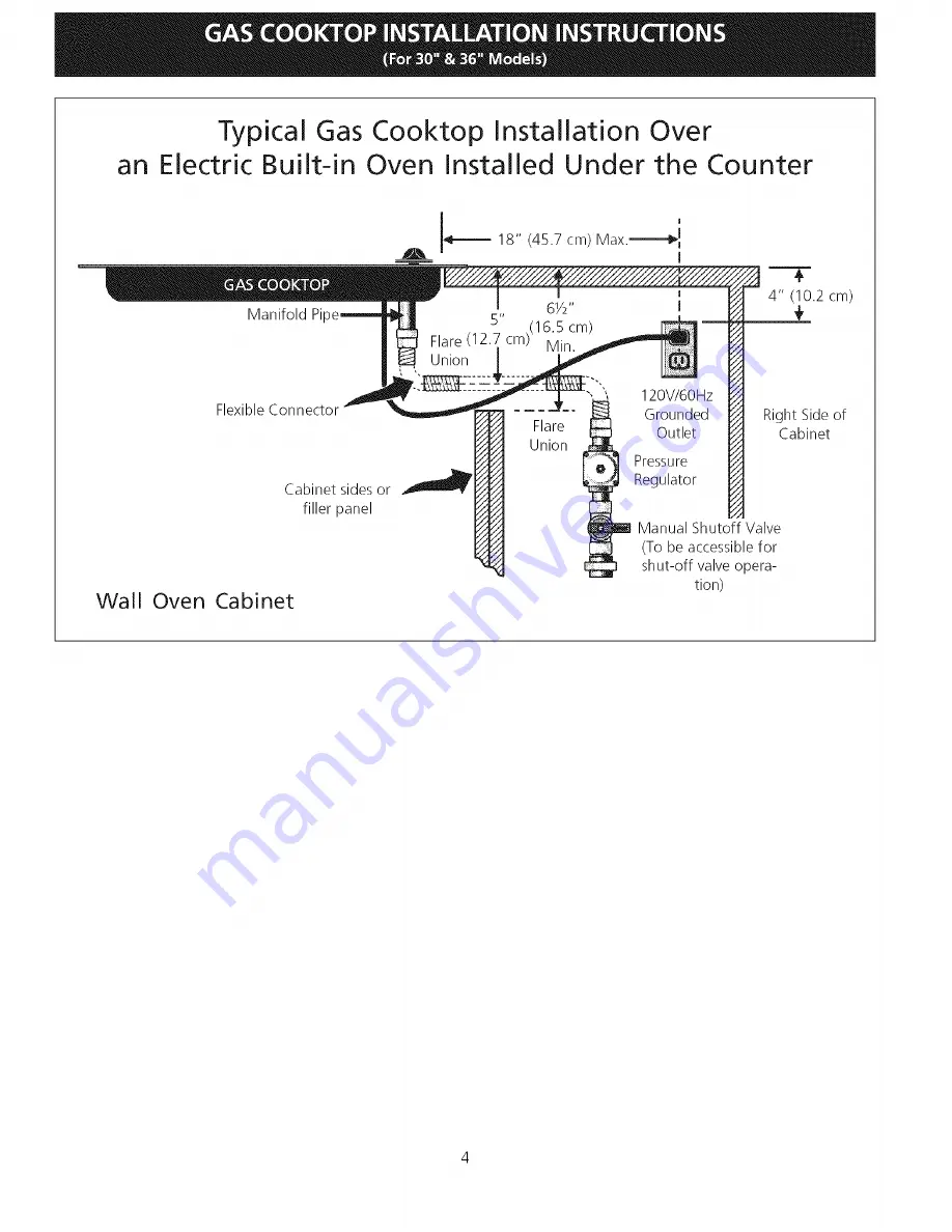 Kenmore 3247 - Elite 36 in. Gas Cooktop Installation Instructions Manual Download Page 4