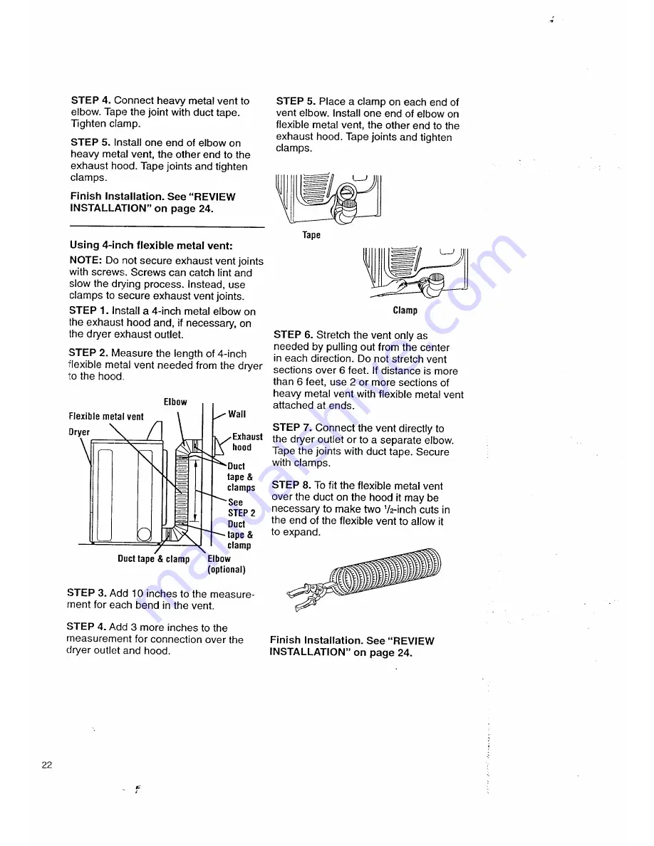 Kenmore 3405602 Owner'S Manual And Installation Instructions Download Page 22