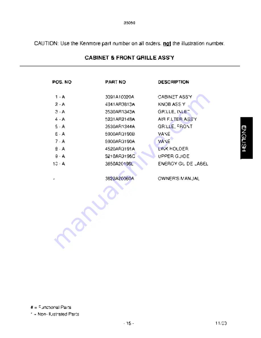 Kenmore 35050 Owner'S Manual Download Page 15