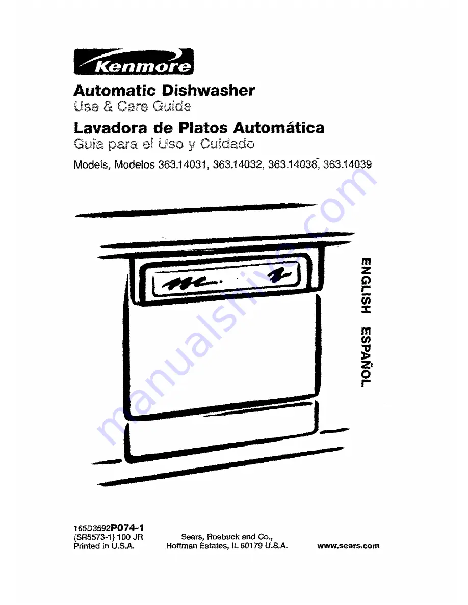 Kenmore 363.14031 Скачать руководство пользователя страница 1