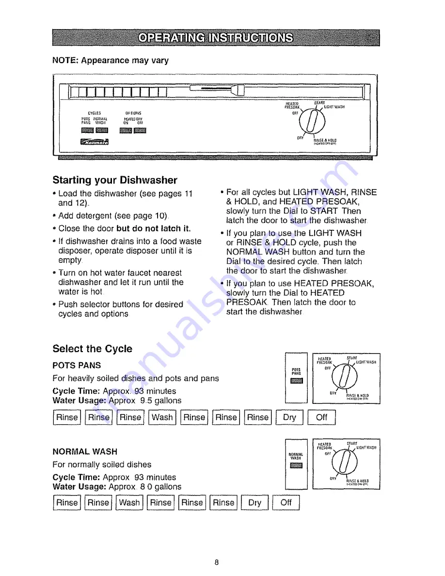 Kenmore 363.16171 Use & Care Manual Download Page 8