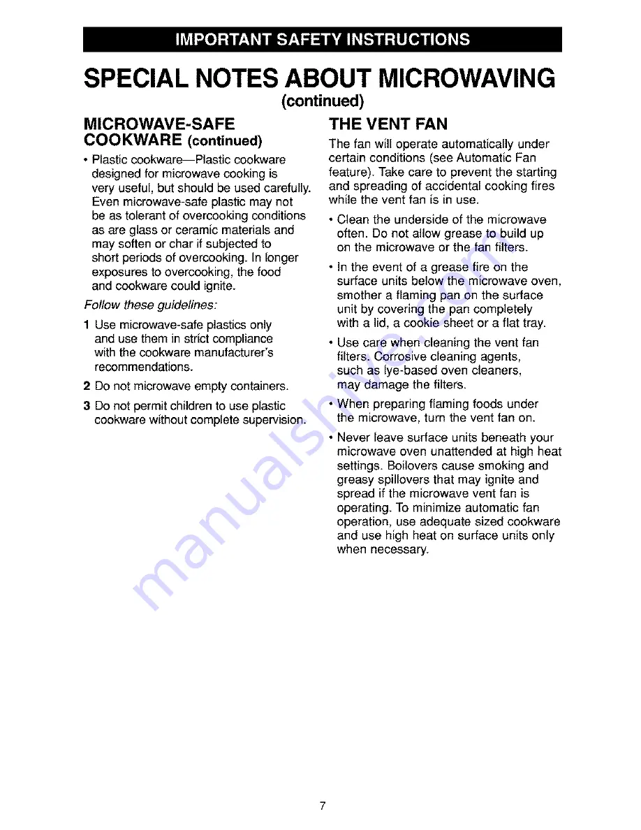 Kenmore 363.6270 Series Use & Care Manual Download Page 7