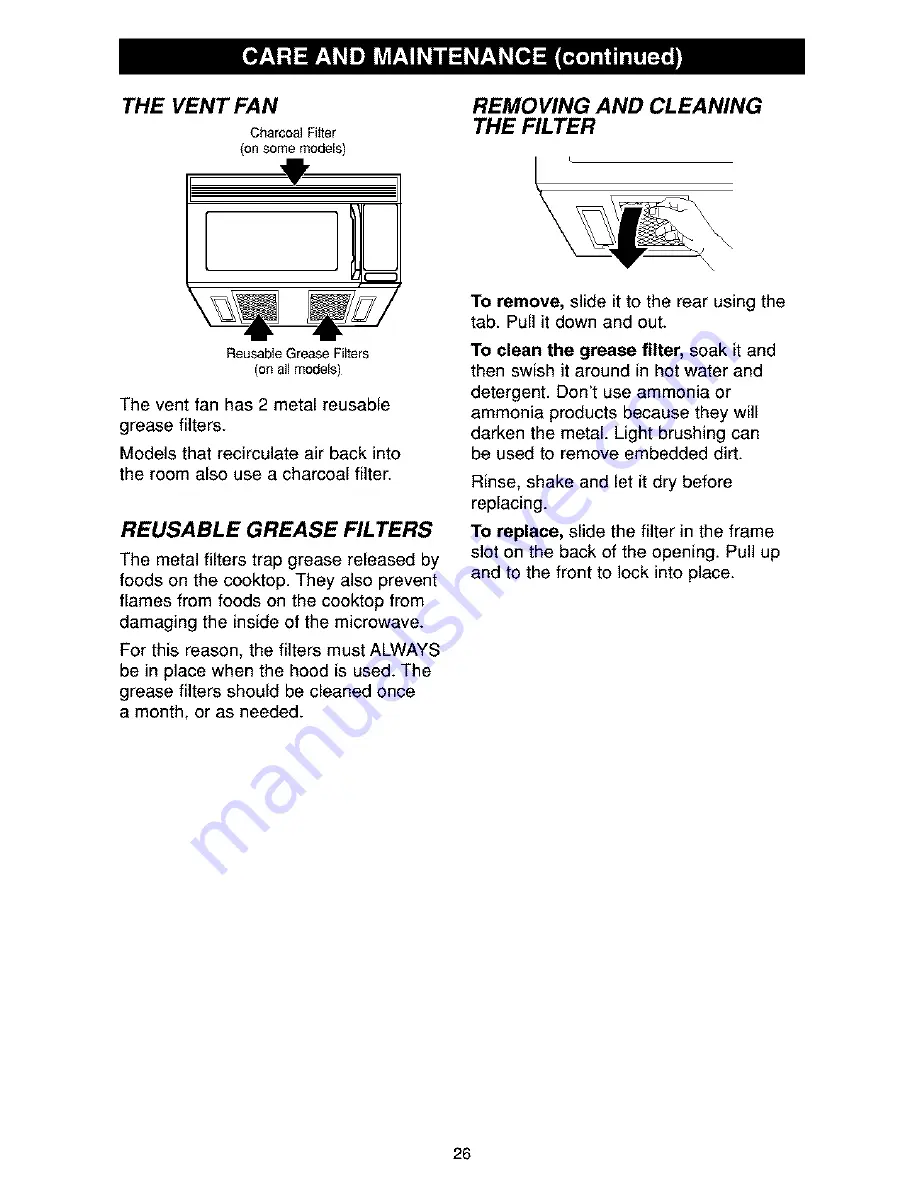 Kenmore 363.6270 Series Use & Care Manual Download Page 26