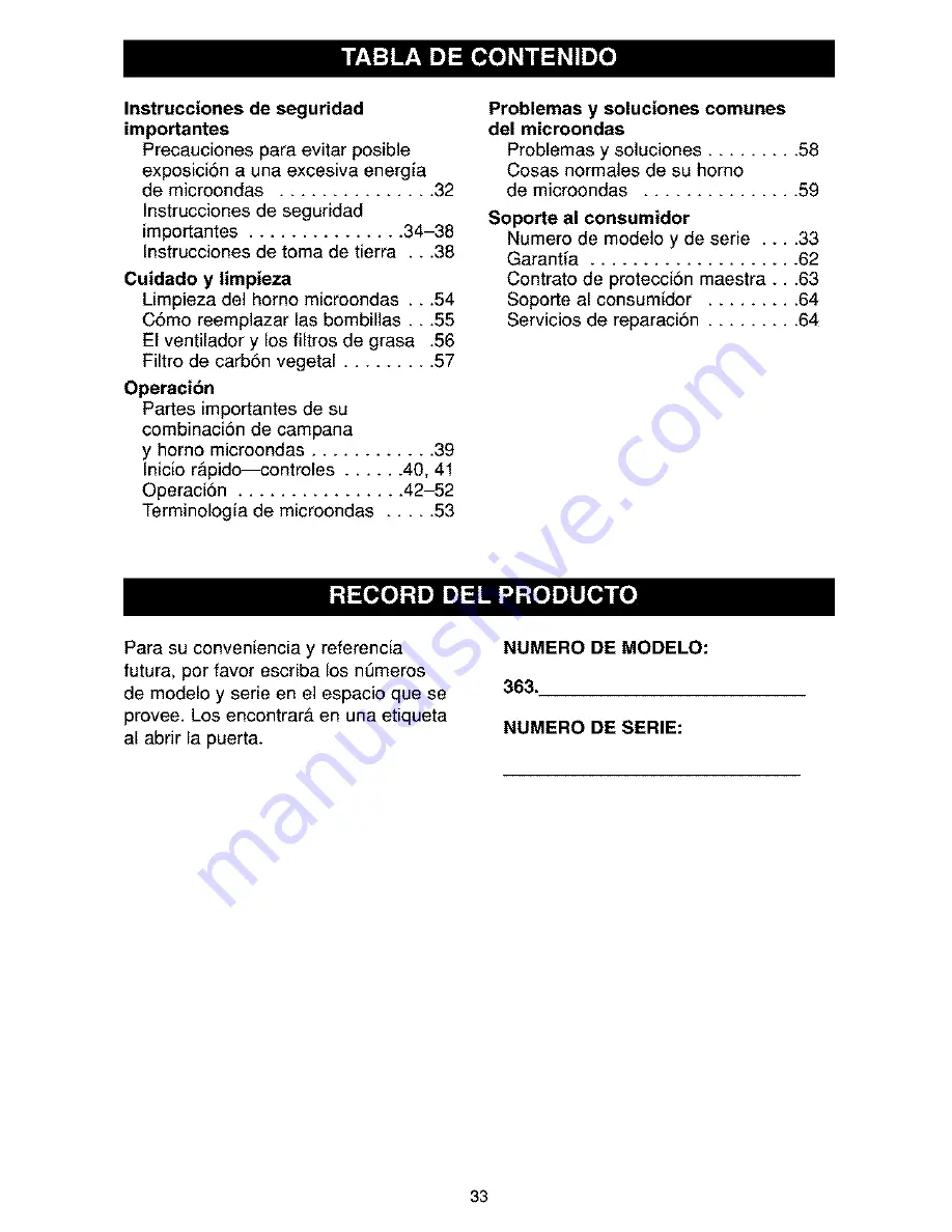 Kenmore 363.6270 Series Use & Care Manual Download Page 33