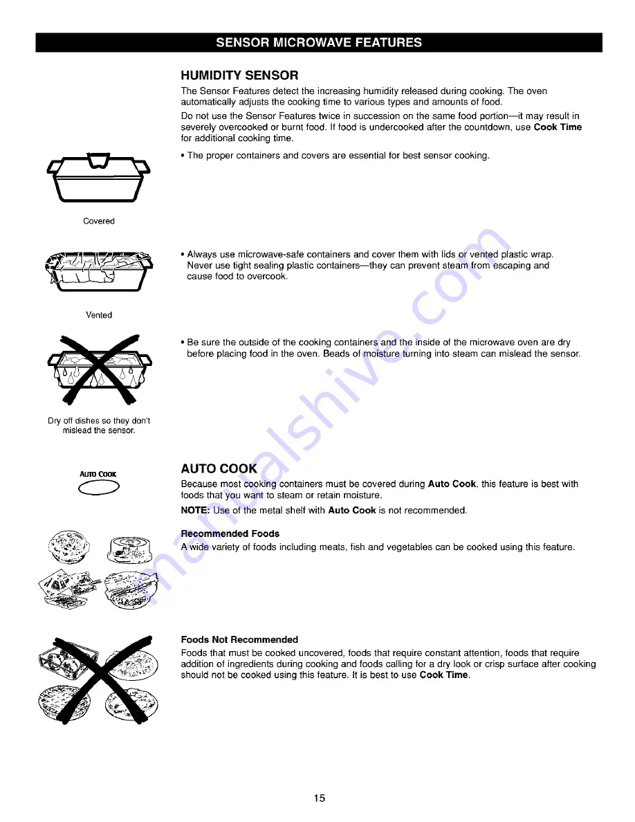 Kenmore 363.6367 Series Use & Care Manual Download Page 15