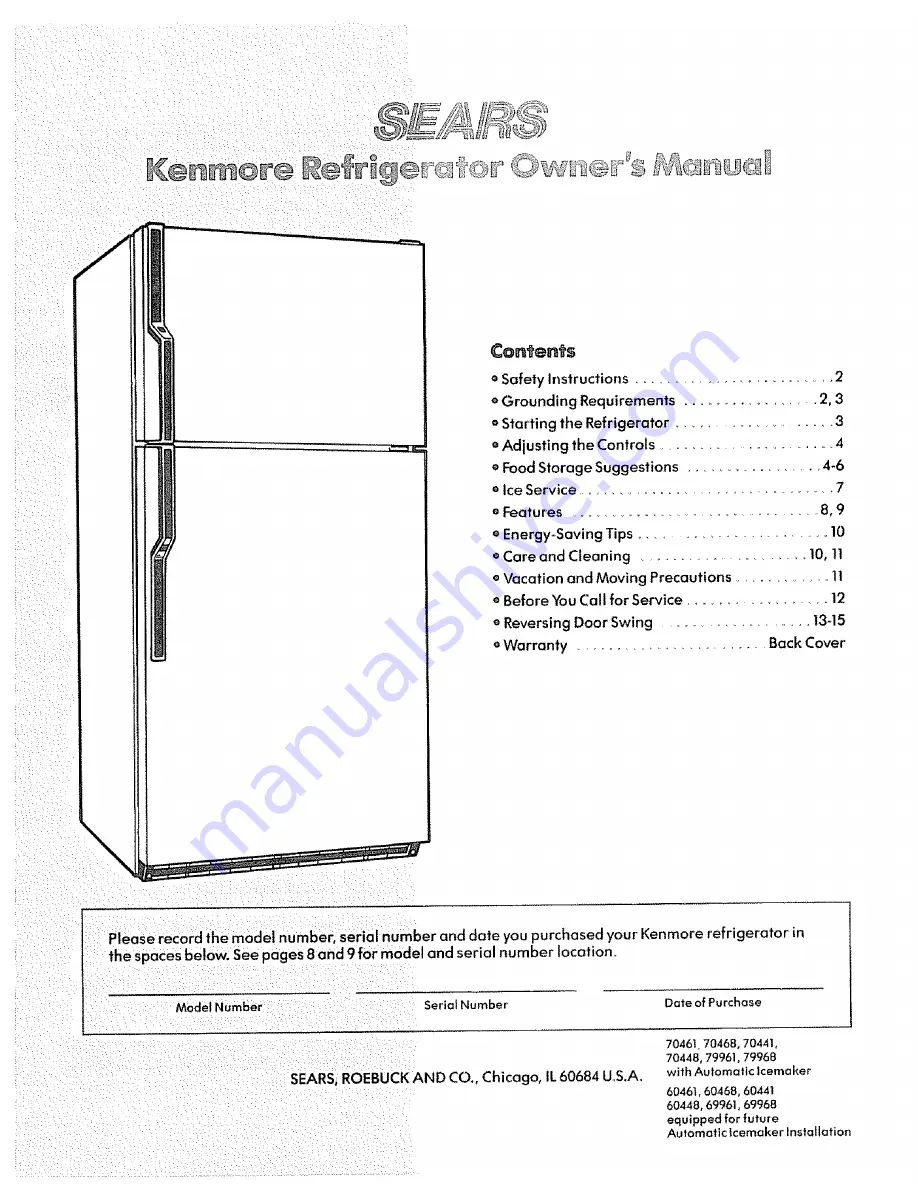 Kenmore 3638799682 Скачать руководство пользователя страница 1