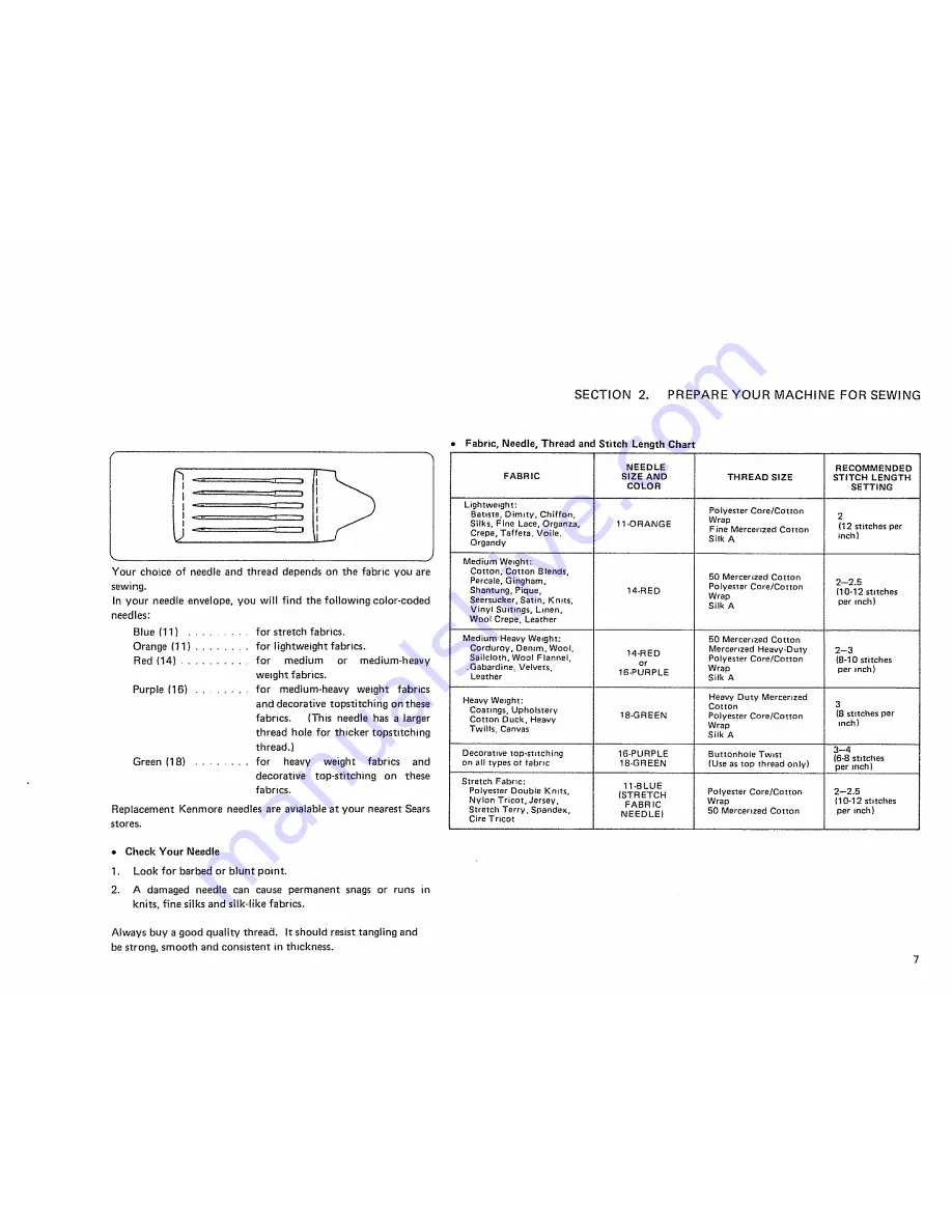 Kenmore 385.12612090 Owner'S Manual Download Page 11