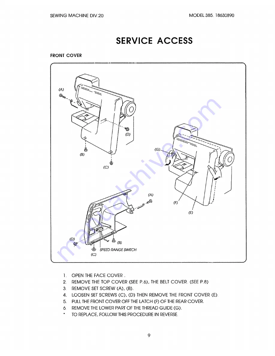 Kenmore 385. 18630890 Service Manual Download Page 11