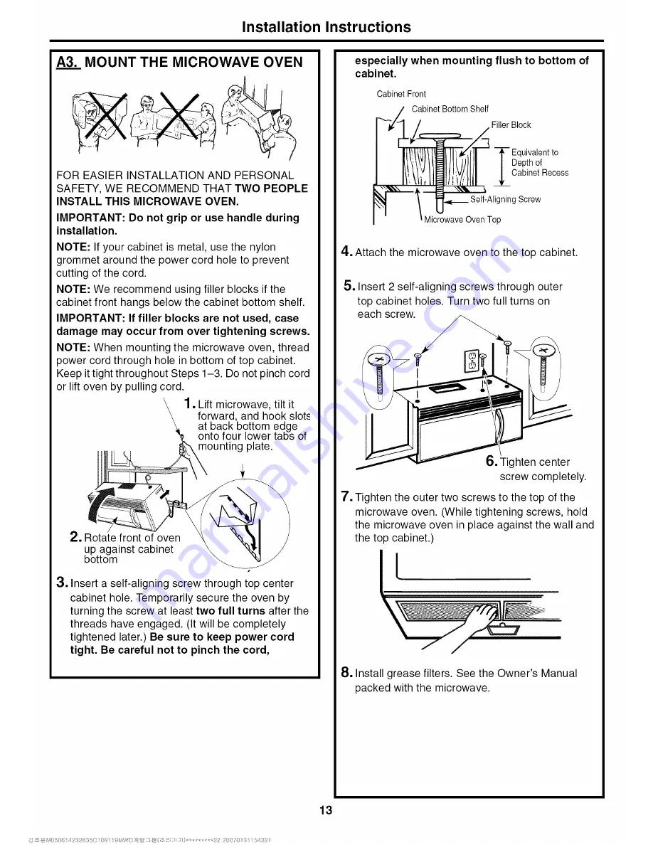 Kenmore 40180092010 Installation Instructions Manual Download Page 13