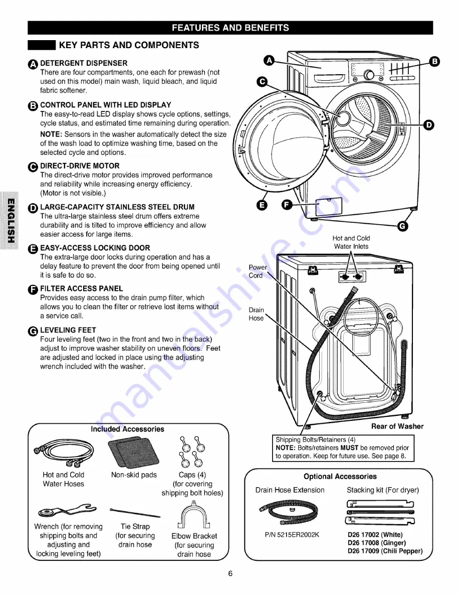 Kenmore 4027 - 4.0 cu. Ft. Front-Load Washer Скачать руководство пользователя страница 6