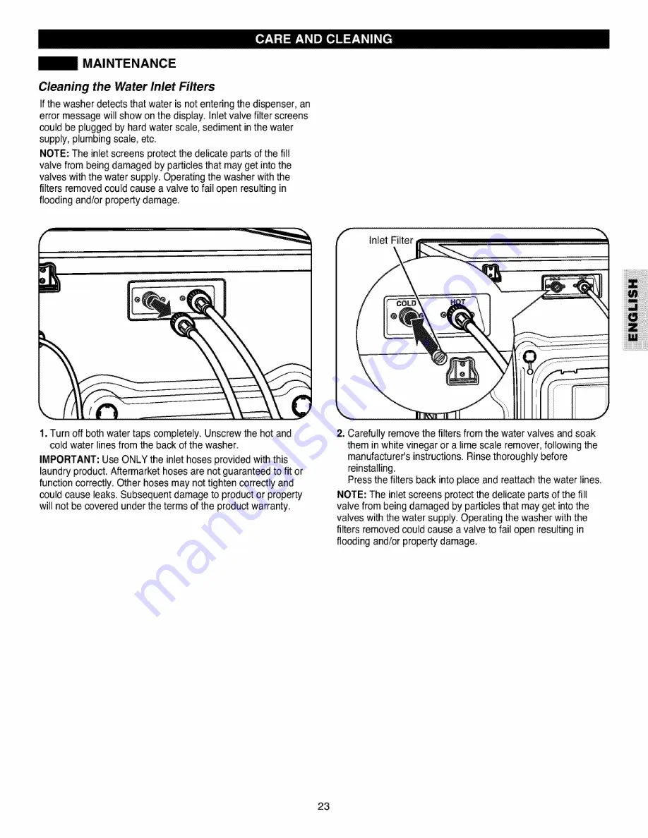 Kenmore 4027 - 4.0 cu. Ft. Front-Load Washer Скачать руководство пользователя страница 23