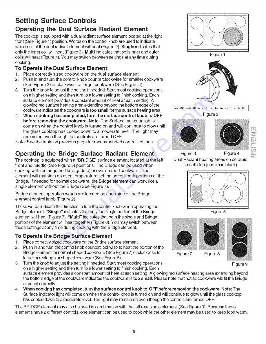 Kenmore 4050 - Pro 36 in. Electric Slide-In Cooktop Use And Care Manual Download Page 9