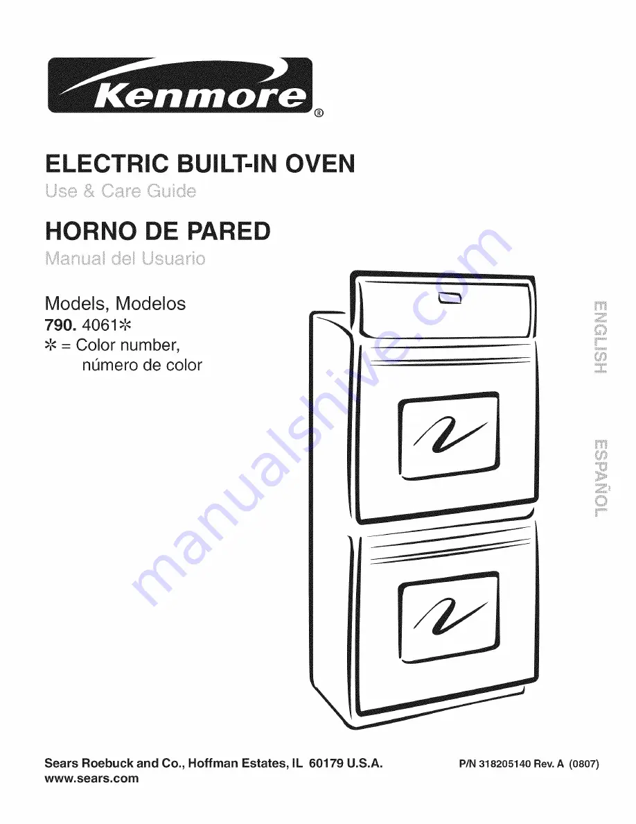 Kenmore 4061 - 24 in.  Clean Double Wall Oven Use And Care Manual Download Page 1