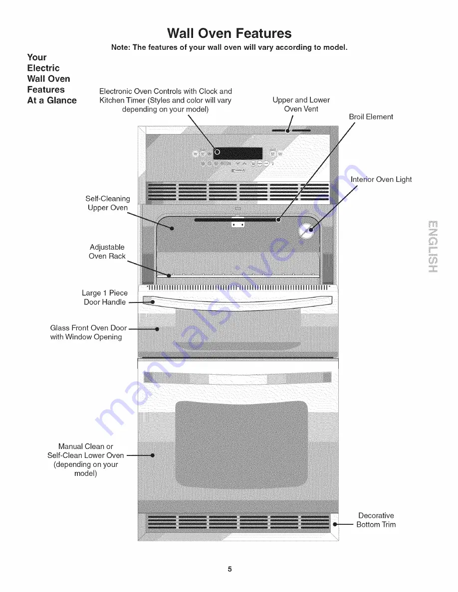 Kenmore 4061 - 24 in.  Clean Double Wall Oven Скачать руководство пользователя страница 5