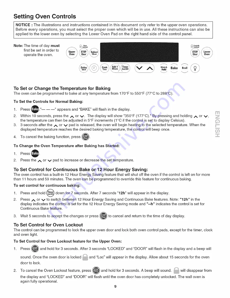 Kenmore 4061 - 24 in.  Clean Double Wall Oven Use And Care Manual Download Page 9