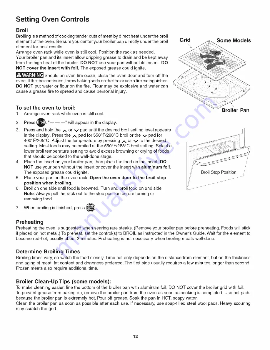 Kenmore 4061 - 24 in.  Clean Double Wall Oven Use And Care Manual Download Page 12