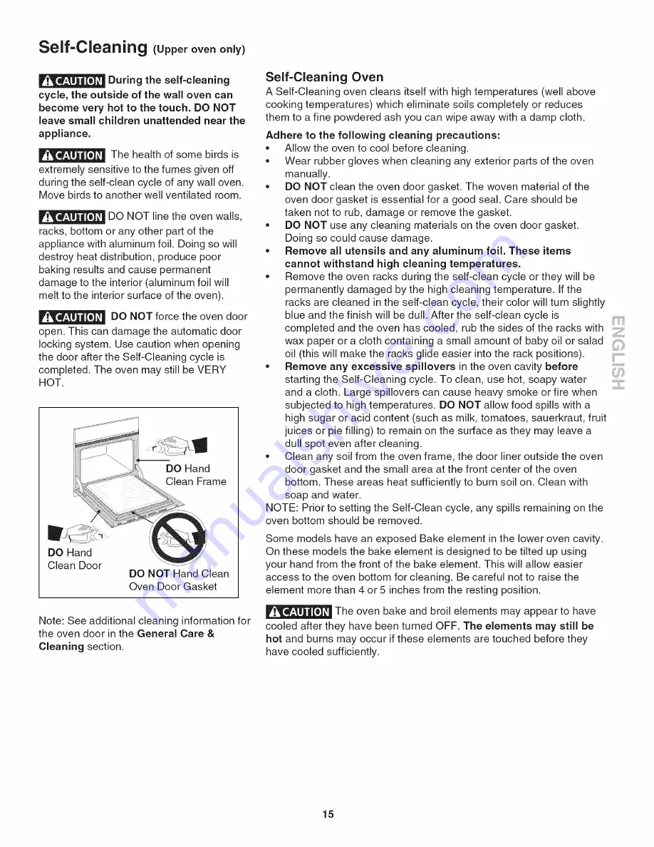 Kenmore 4061 - 24 in.  Clean Double Wall Oven Use And Care Manual Download Page 15