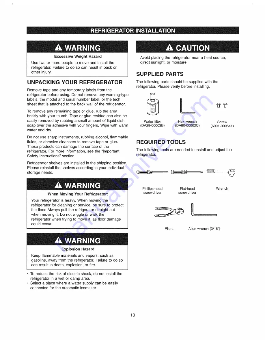 Kenmore 41003 Use & Care Manual Download Page 10