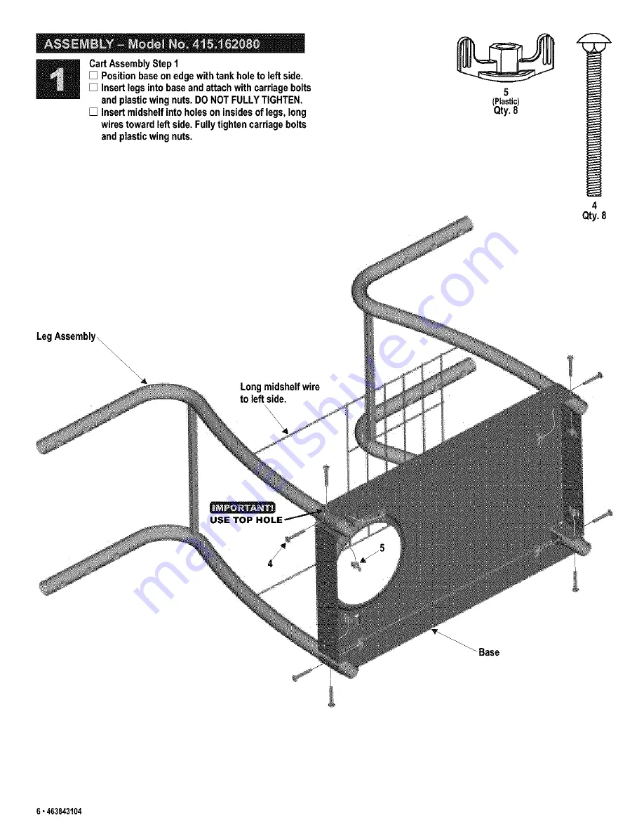 Kenmore 415.162080 Assembly Instructions Manual Download Page 6