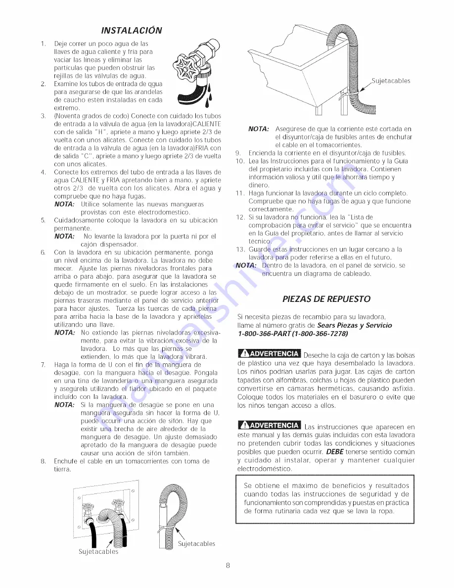 Kenmore 41744042400 Скачать руководство пользователя страница 8