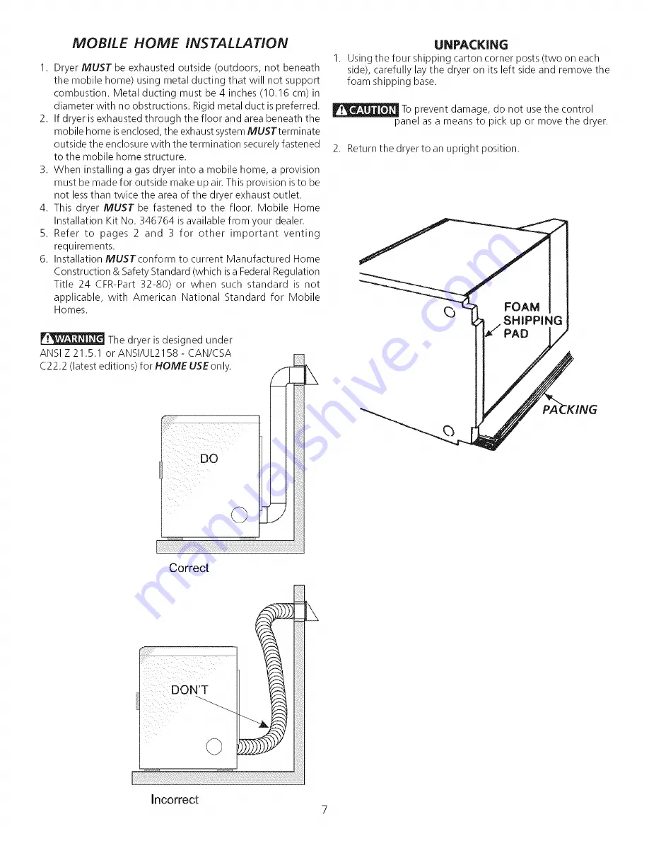 Kenmore 41798076700 Installation Instructions Manual Download Page 7