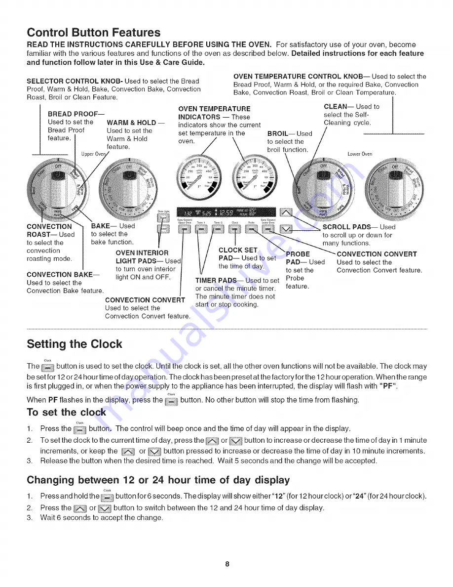 Kenmore 4200 - Pro 30 in. Electric Double Wall Oven Use And Care Manual Download Page 8