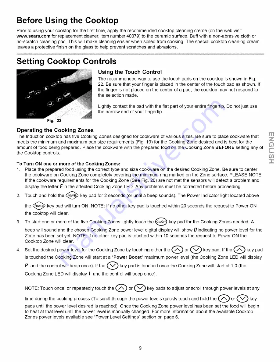 Kenmore 4300 - Pro 36 in. Electric Induction Cooktop Use And Care Manual Download Page 9