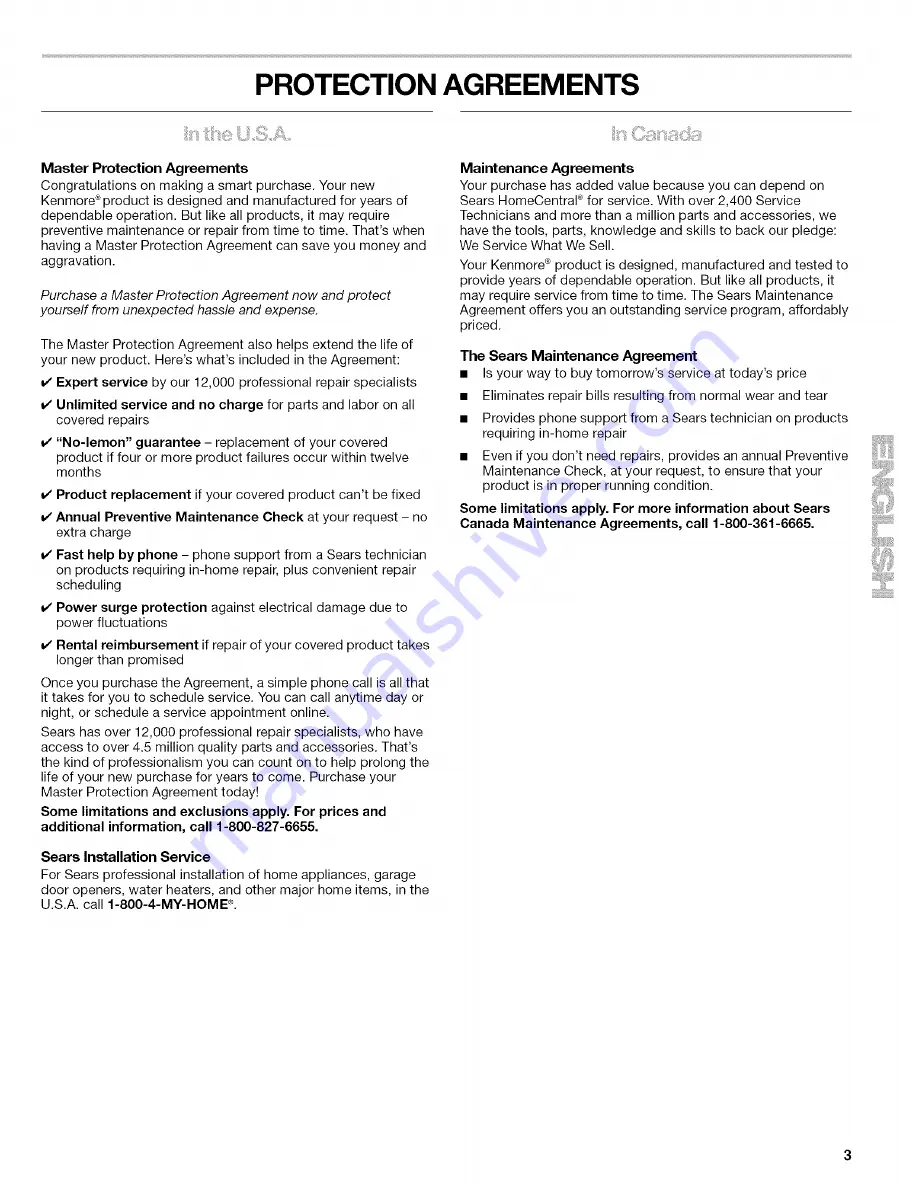 Kenmore 44089
44092 Use & Care Manual Download Page 3