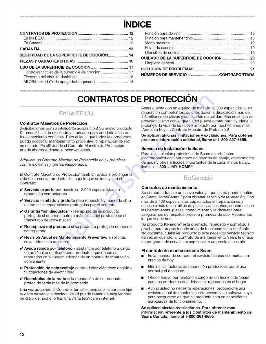 Kenmore 44089
44092 Use & Care Manual Download Page 12