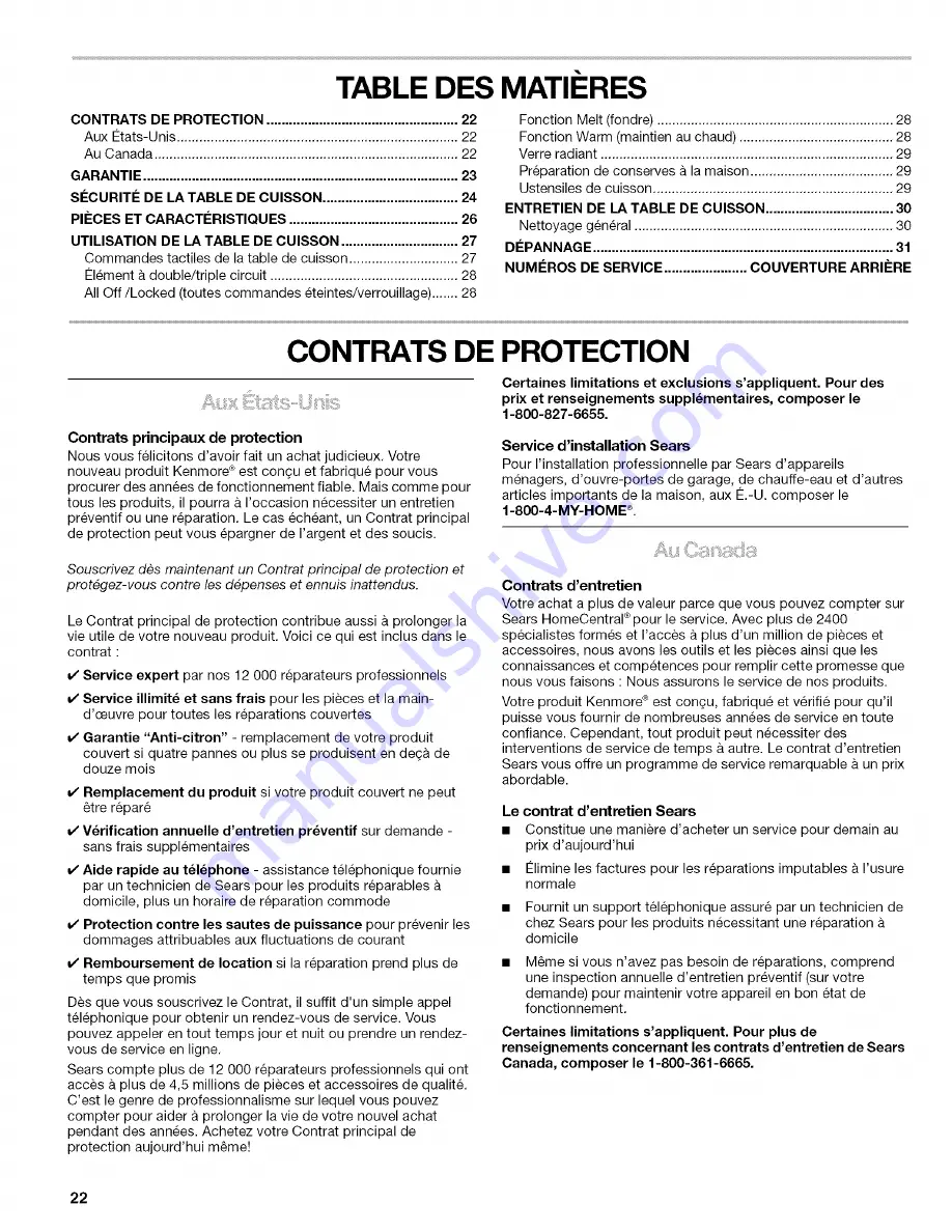 Kenmore 44089
44092 Use & Care Manual Download Page 22