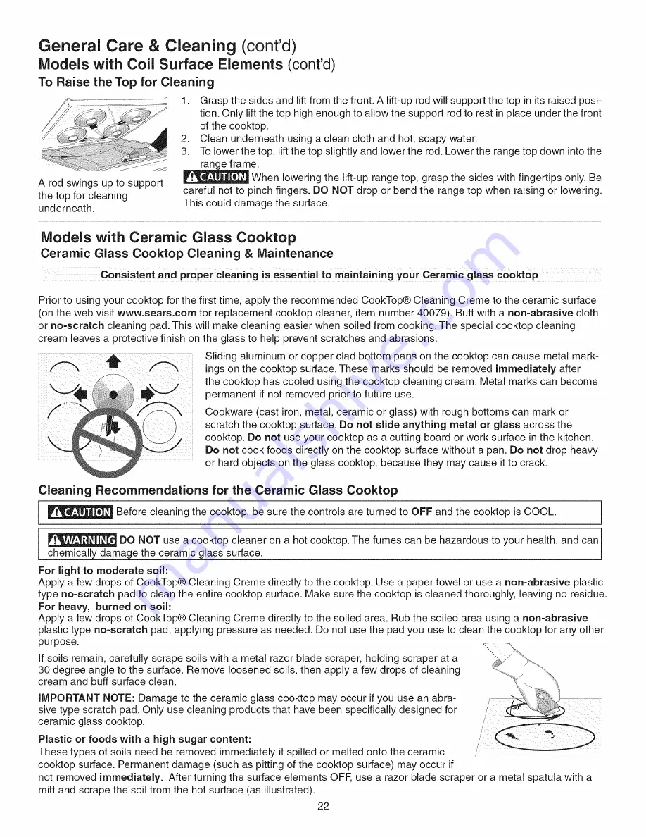 Kenmore 4558 - 30 in. Electric Drop-In Range Use And Care Manual Download Page 22