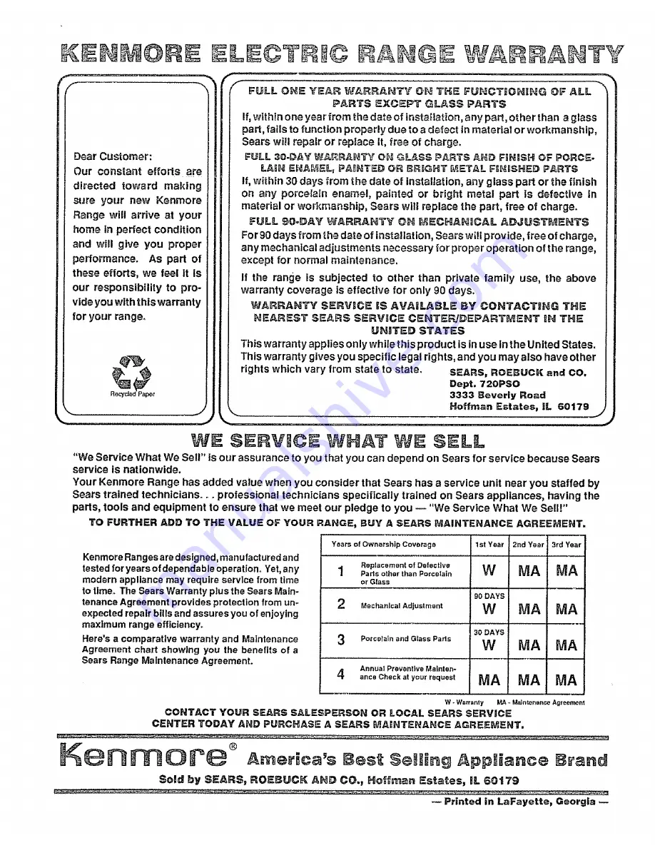 Kenmore 46745 Use & Care Manual Download Page 27